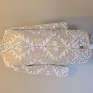 Frye Long Line Aztec Cozy Cardigan in Cream Oatmeal Sz L